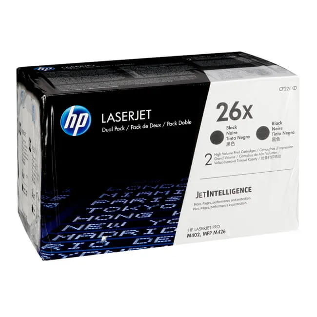 Tóner HP 26XD original CF226XD alto rendimiento dual pack