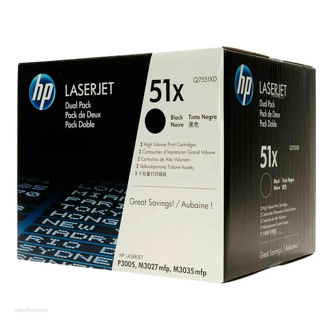 Tóner HP 51XD original Q7551XD dual pack