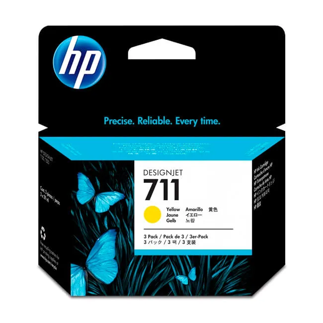 Tinta HP 711 TriPack CZ136A Yellow