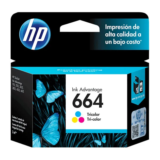 Tinta HP 664 original F6V28AL Tricolor