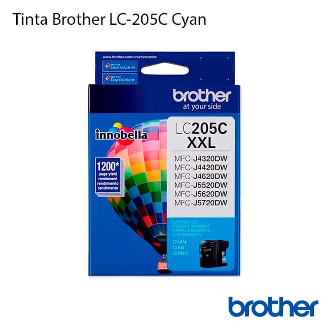 Tinta Brother LC205C Cyan Cartucho Original