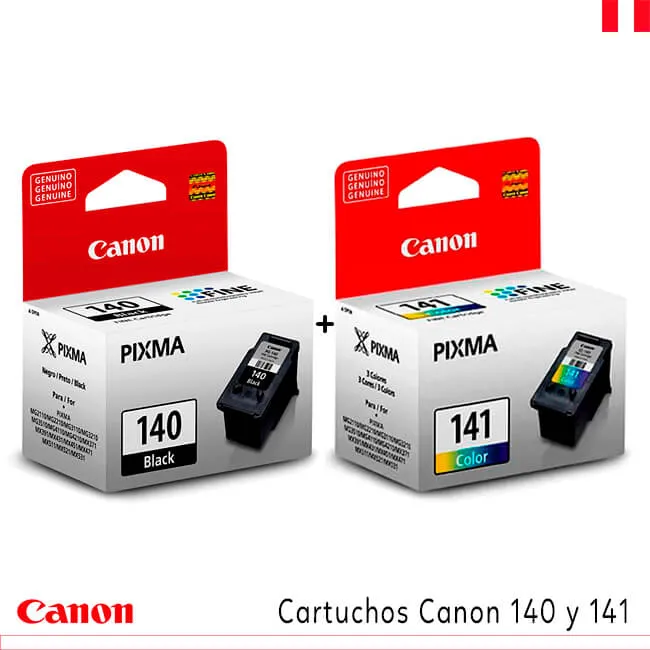 Cartuchos Canon 140 y 141 Negro y Tricolor Original