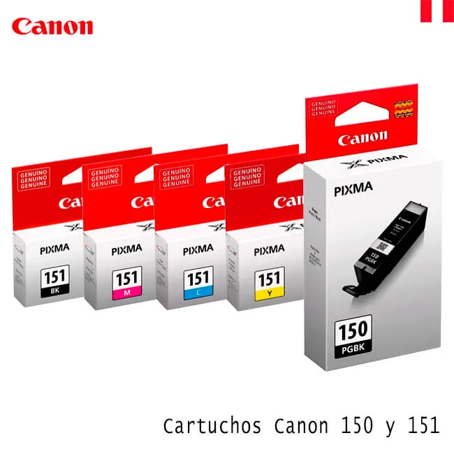 Cartuchos Canon 150 y 151 Negro y Colores Original