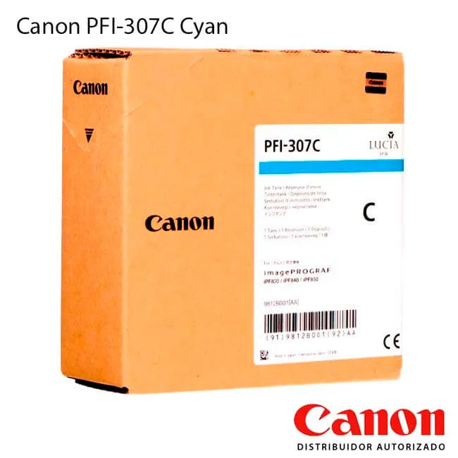 Cartucho de Tinta Canon PFI-307C Cyan