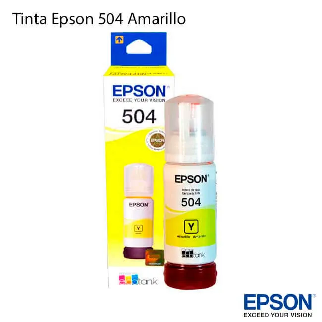 Botella de Tinta Epson 504 Amarillo original