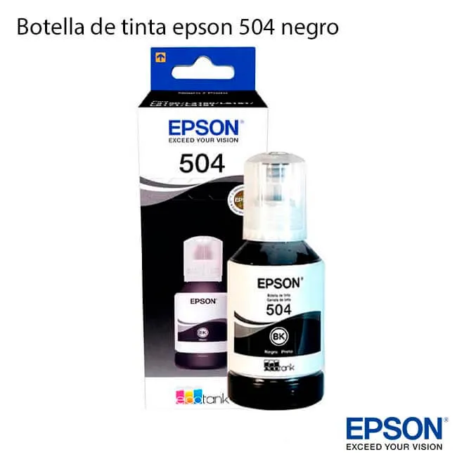 Botella de Tinta Epson 504 Negro original