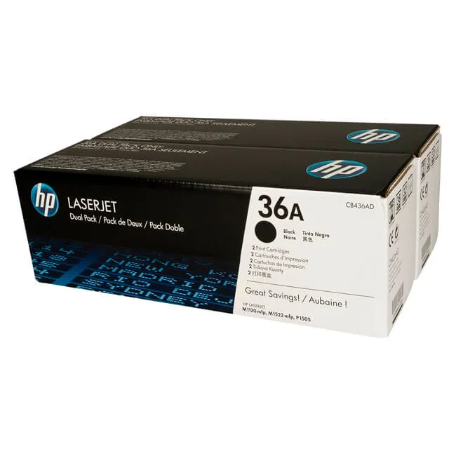 Tóner HP 36AD dual pack CB436AD negro